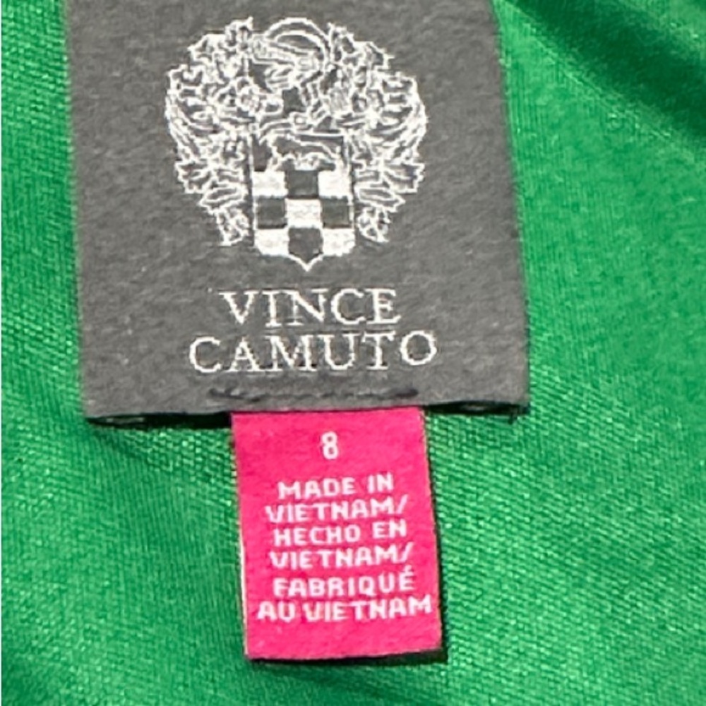 Vince Camuto Emerald Green Sleeveless Mini Dress with White Trim - Picture 7 of 8
